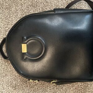 Salvatore Ferragamo Black Leather Backpack